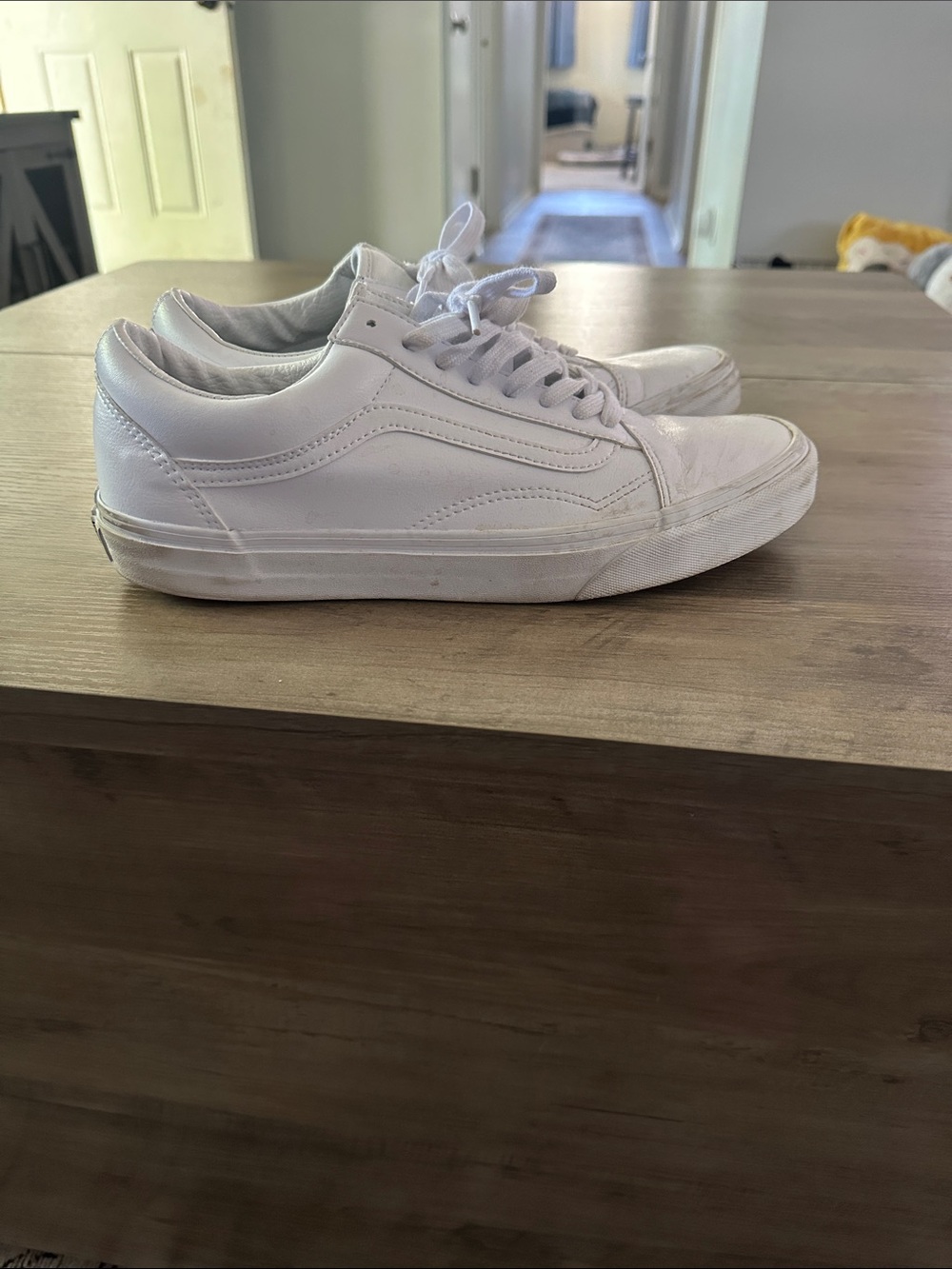 Vans White Old Skool Low-Top Sneakers